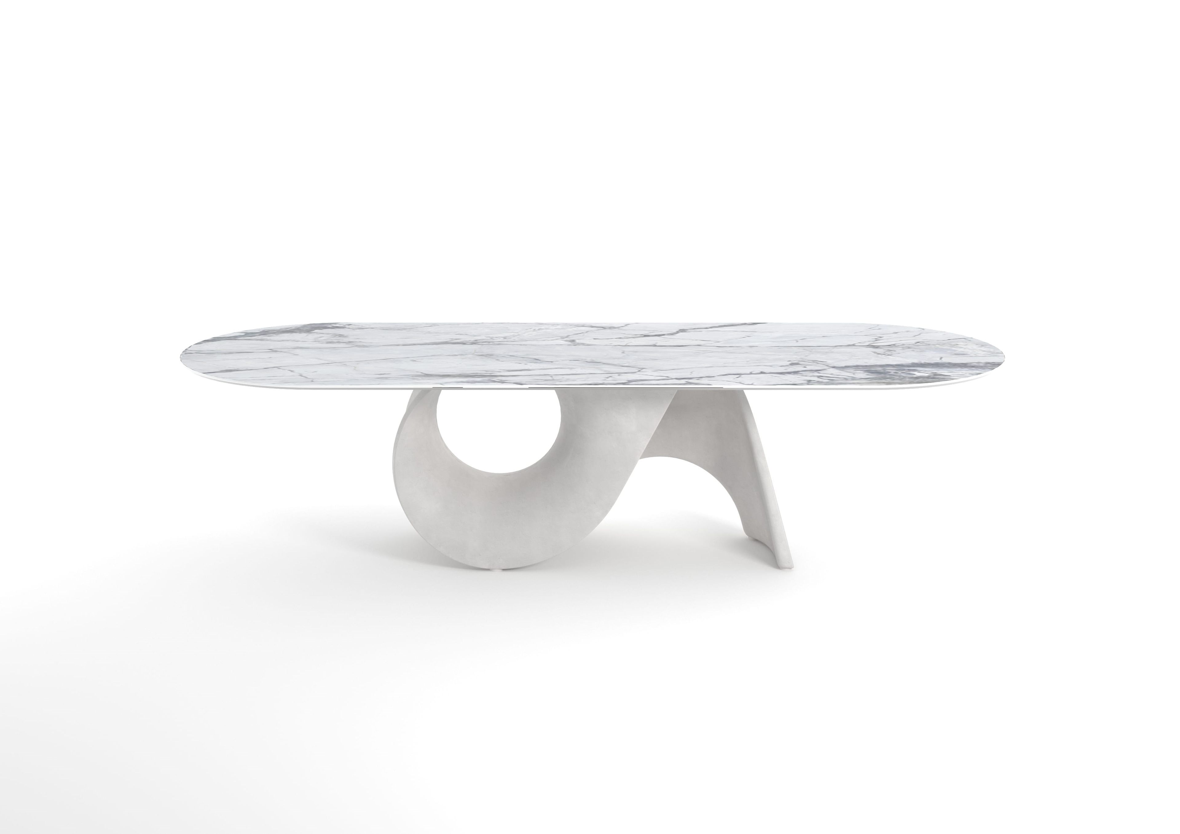 Овальный стол с керамической столешницей и бетонным основанием Calligaris SEASHELL ARCH-00062357 - Вид №1