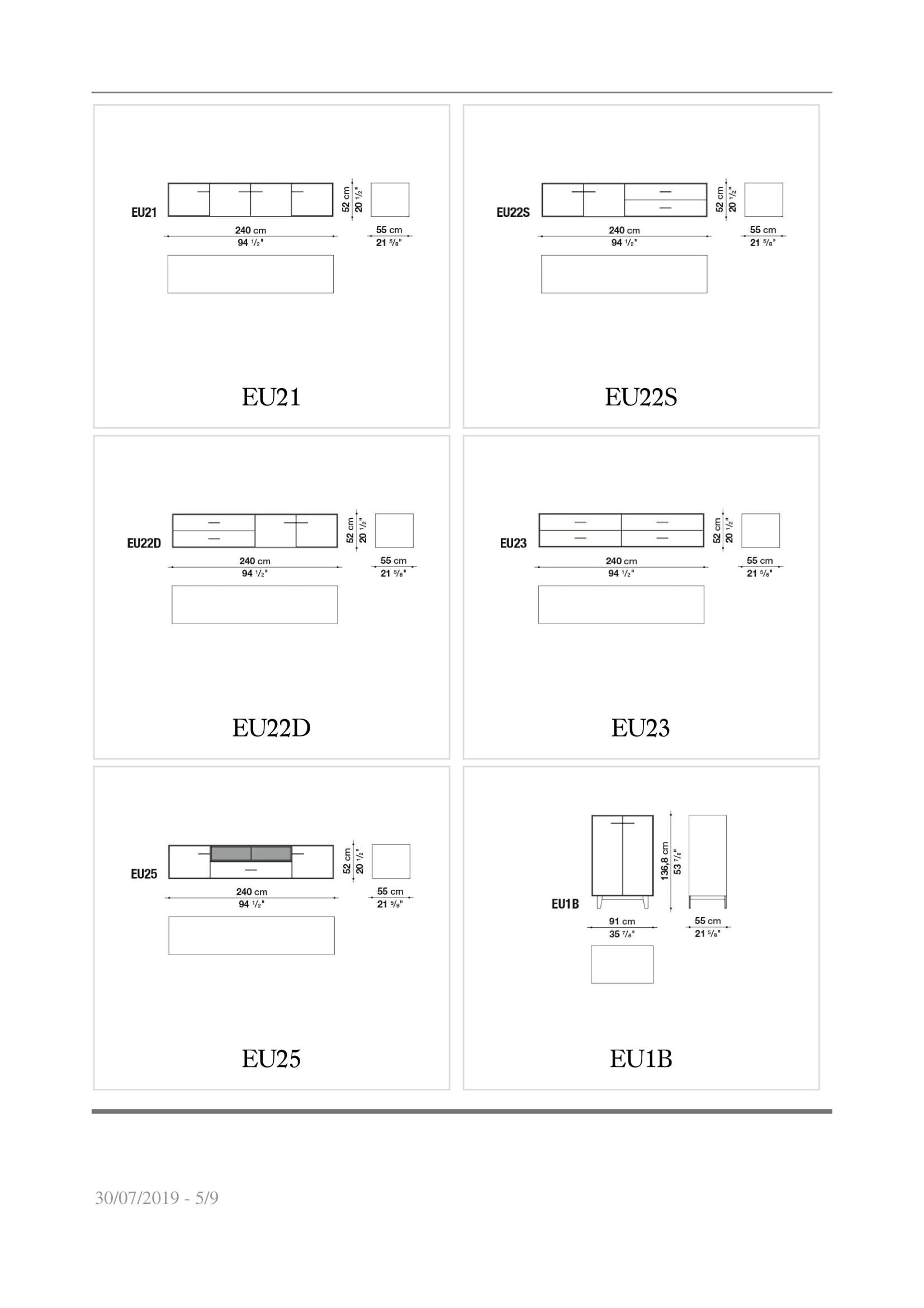 Стеклянный шкаф с распашными дверцами с ящиками B&B Italia эвкалипт ARCH-00080674 - Вид №4