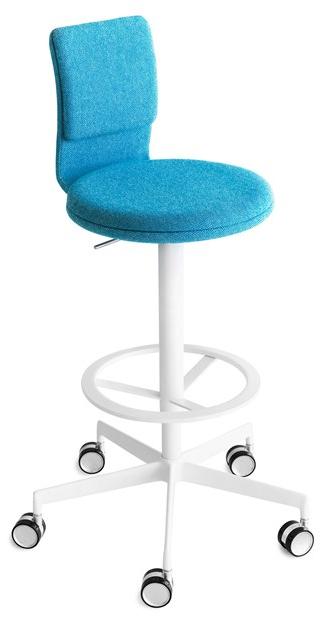 Lapalma Регулируемый по высоте табурет из ткани на колесиках со спинкой Lab S71 - Вид №1