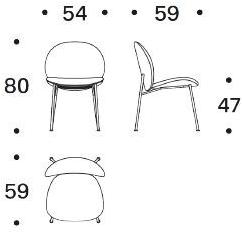 Saba Italia Стул из мягкой ткани Ola sun-id-1504733 - Вид №3