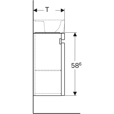 869052000 Шкафчик для раковины Geberit Renova Plan, с одной дверью Geberit  - Вид №4