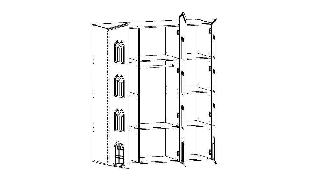 Шкаф детский трехстворчатый "Венеция-2" МАНДАРИН ВЕНЕЦИЯ 178664 Синий Santreyd - Вид №4