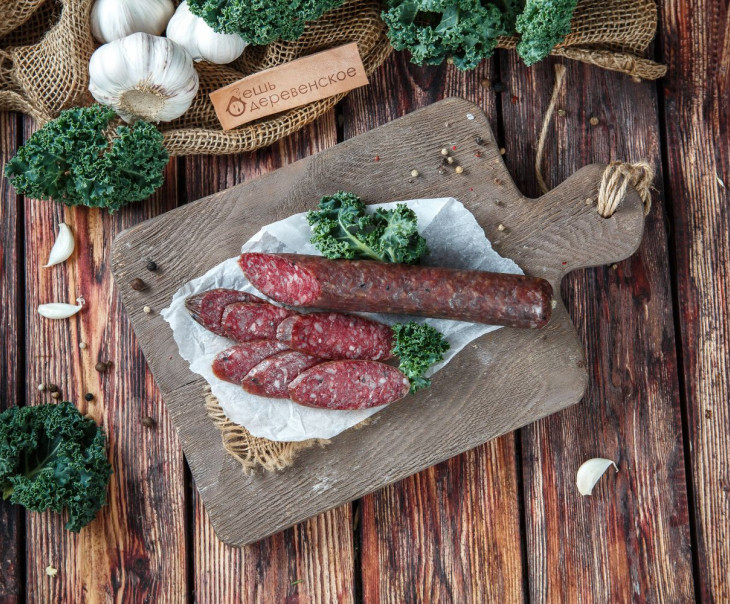 1813 Колбаса сыровяленая "Казанская" халяль Вкусляндия 