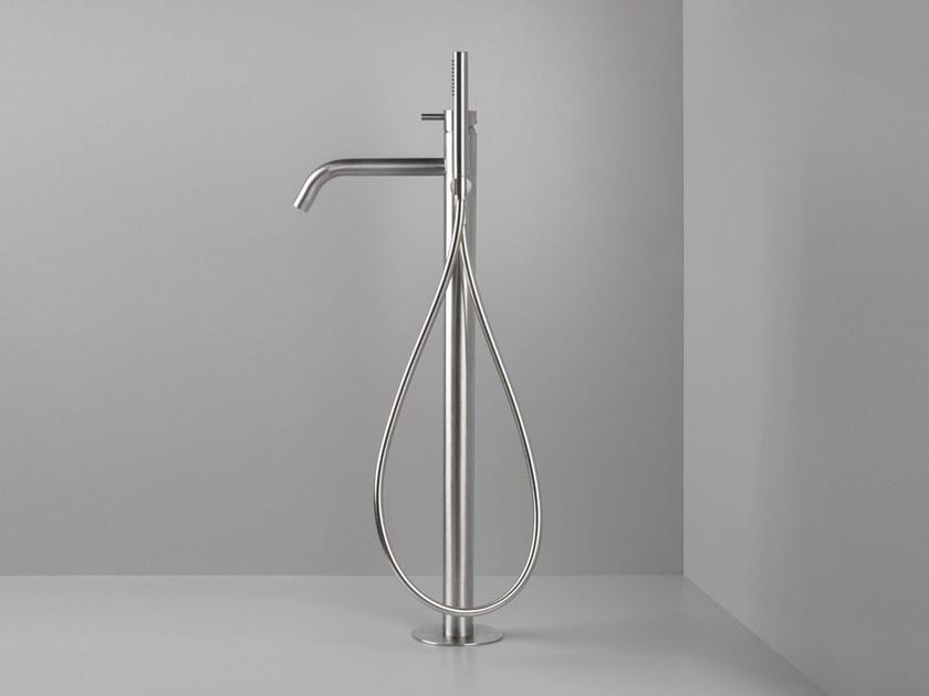 Super Inox Напольный смеситель для ванны из нержавеющей стали с ручным душем Cave 0251124x - Вид №1