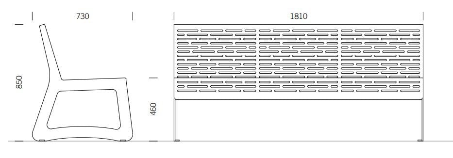 Скамья из нержавеющей стали со спинкой BENKERT BANKE Chalidor ARCH-00090824 - Вид №4