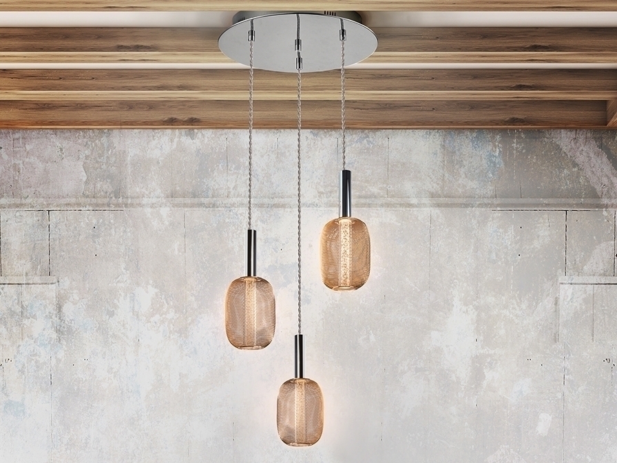 099154 Подвесной светильник 3L хром/золото Schuller Micron  - Вид №1