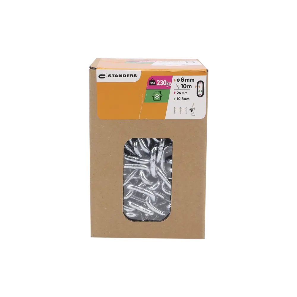 Цепь Standers оцинкованная сталь 6 мм 10 м/уп STLM-2147246 - Вид №3
