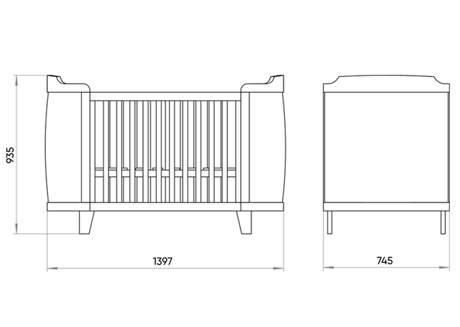 Кроватка-трансформер Elegance белая ELLIPSE ELLIPSE ELEGANCE 351729 Белый Santreyd  - Вид №3