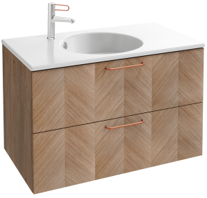 EB2523-R7-E10 Тумба под столешницу 90 см, 2 ящика, бронзовая ручка JACOB DELAFON ODÉON RIVE GAUCHE