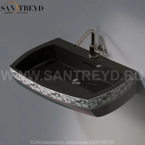 L283.461 Подвесная раковина настенная овальная A. e T. Italia SQUARE черная