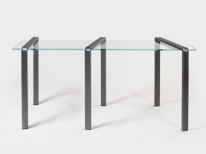 Прямоугольная консоль из стекла и металла