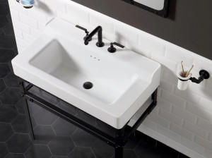 Прямоугольная раковина с одной консолью