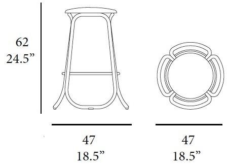 EXPORMIM Высокий табурет из ротанга с подставкой для ног  T088 / t084  - Вид №8