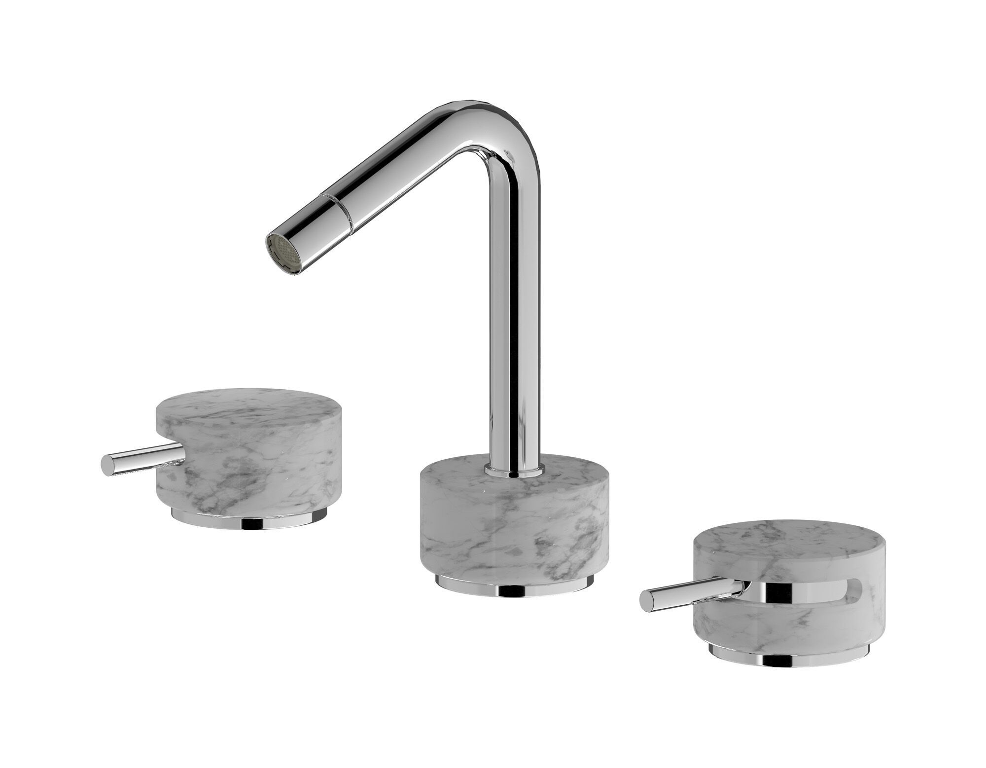 Смеситель для биде с 3 отверстиями для мраморной столешницы с автоматическим сливом IB мрамор + мрамор Elle ARCH-00121920 - Вид №1