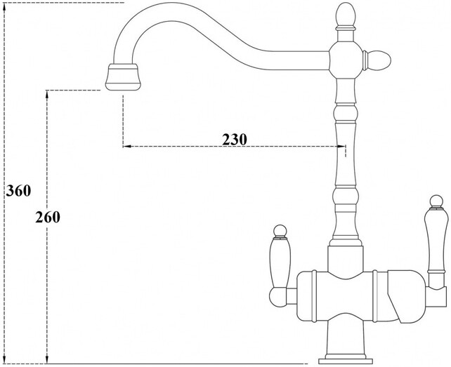 Смеситель ZorG Clean Water ZR 326 YF BR LIGHT для кухонной мойки, бронза - Вид №1