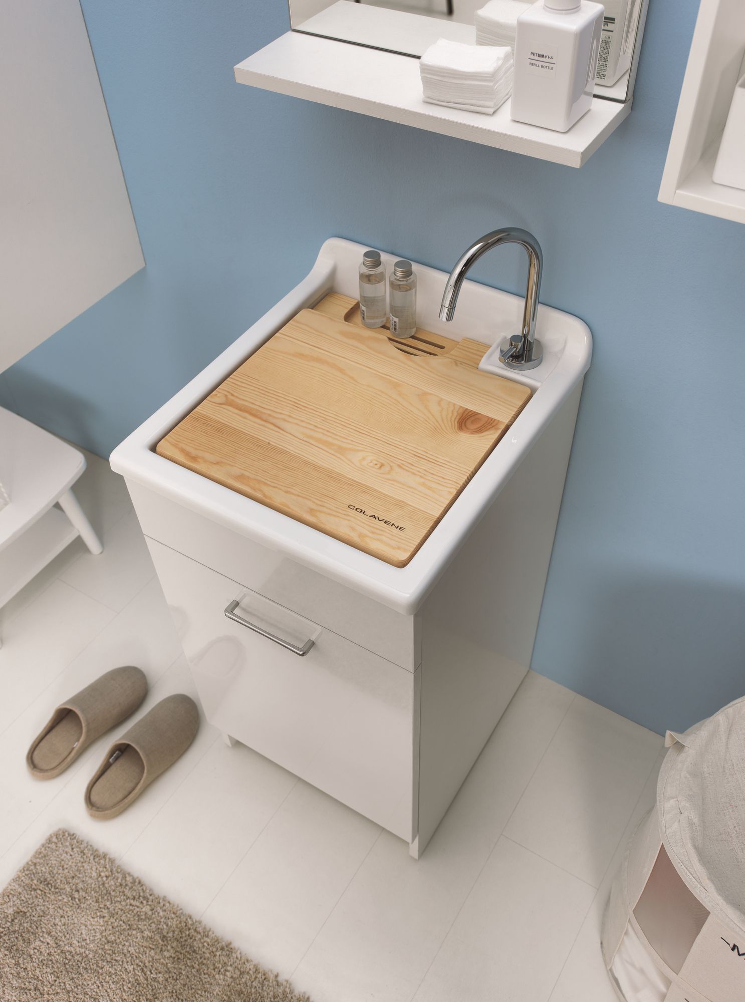 Шкаф для белья из ДСП с бельевой стойкой COLAVENE Jolly Wash ARCH-00149787 - Вид №1