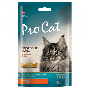 ПР0030541 Лакомство для кошек Подушечки "Здоровые зубы" 60г Pro Cat