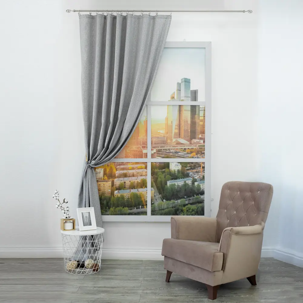 Штора на ленте Fyooh 160x260 см цвет серый AMORE MIO STLM-2068686 - Вид №6