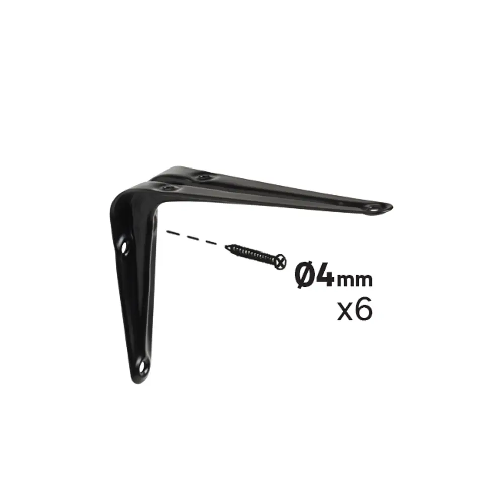Утилитарный кронштейн Normo 7.5x10 см нагрузка до 7 кг цвет черный 89438030 STLM-2051160 Santreyd  - Вид №4