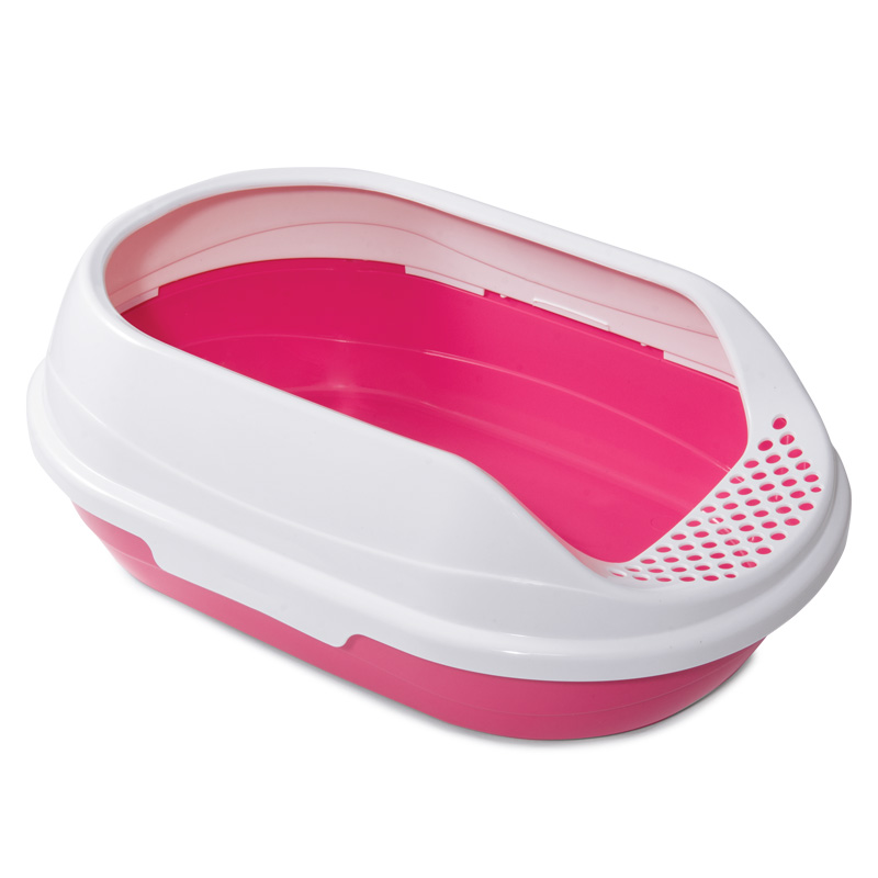 ПР0047585 Туалет для кошек овальный с бортом, 43х30х15см TRIOL  - Вид №2