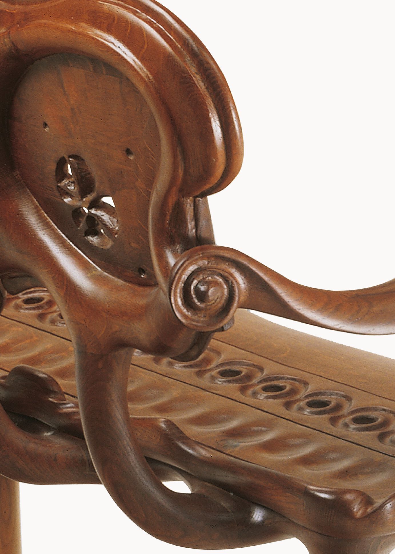 Скамья из массива дерева со спинкой BD Barcelona Гауди ARCH-00014685 - Вид №2