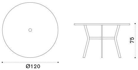 Ethimo Круглый садовый стол из алюминия Ocean Octt__0t - Вид №5