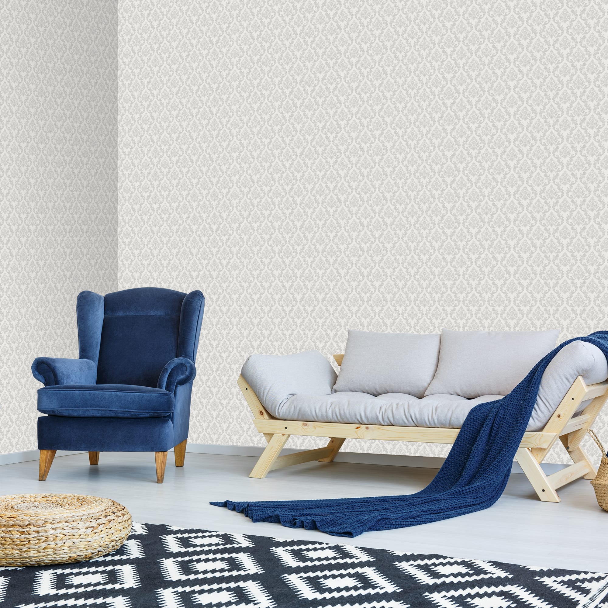 82134645 Обои флизелиновые серые 0.53 м 70075-450 Классика дамаск - 2 Santreyd  - Вид №3