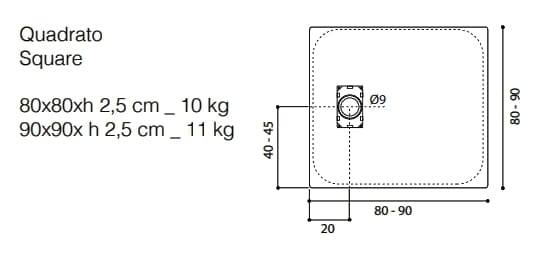 Квадратный душевой поддон из полиэстера, армированного стекловолокном (PRFV) TAMANACO SMC ARCH-00139353 - Вид №3
