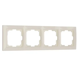 Рамка для розетки Werkel Snabb Basic 4 поста цвет слоновая кость