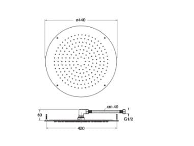 Круглая душевая головка из нержавеющей стали с системой защиты от накипи