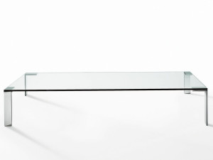 Прямоугольный стол из стали и хрусталя