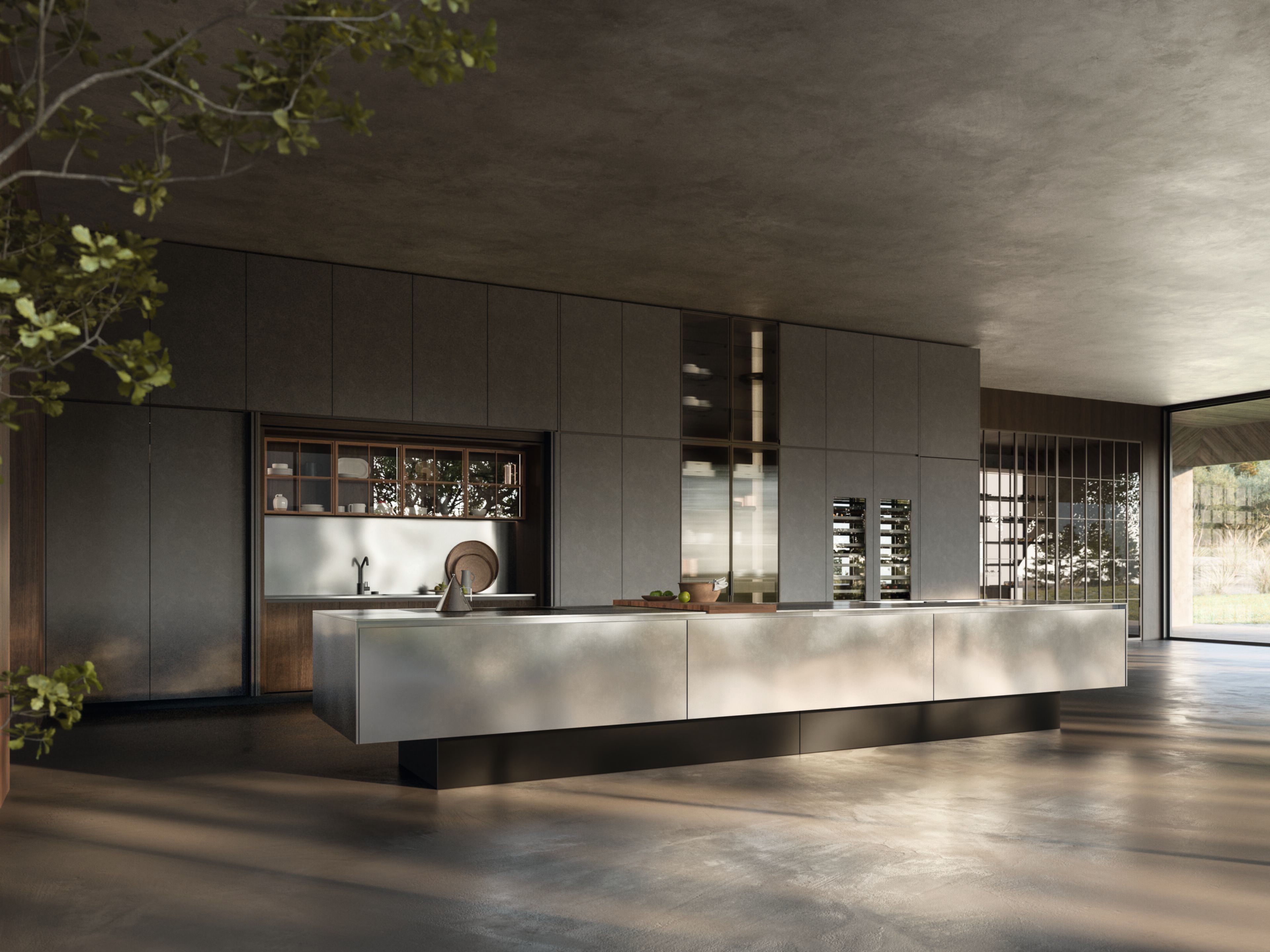 Островная кухня из нержавеющей стали Boffi NOVANTA ARCH-00008341