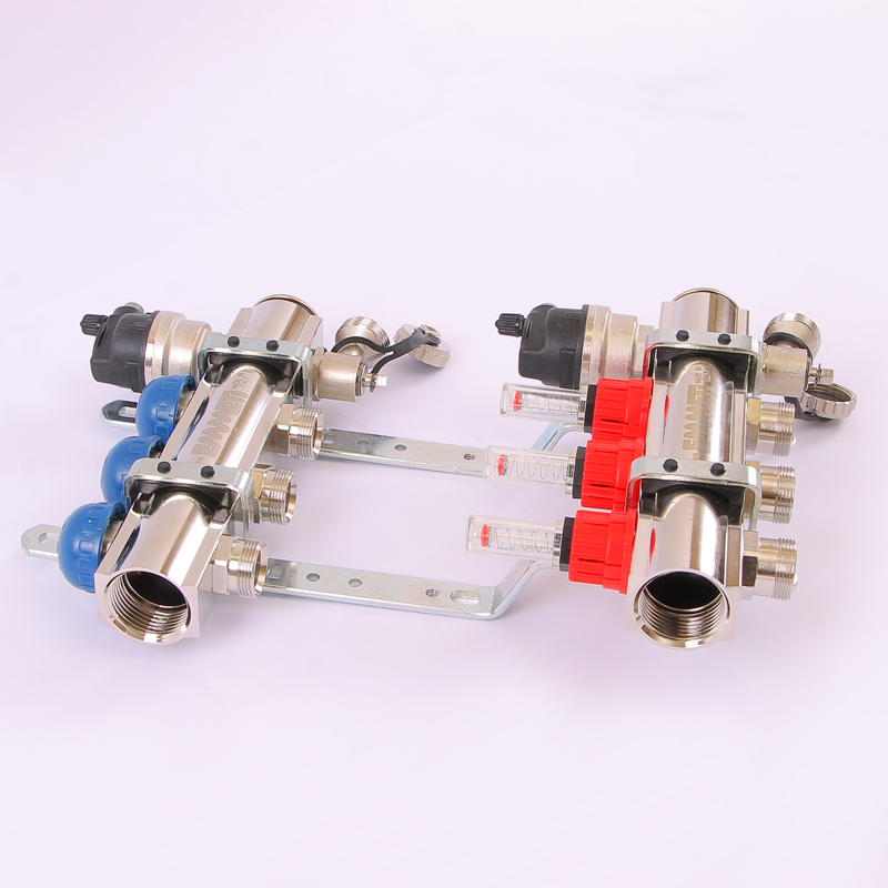 Коллекторная группа TOPWAY с термостатическими вентилями и расходомерами с метрической резьбой EMMETI 1"xM24x19 3 выхода 01298182 - Вид №2