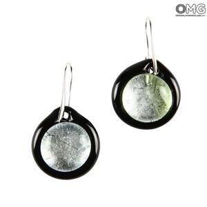 261 ORIGINALMURANOGLASS Белые круглые серьги из муранского стекла - OMG 2 см