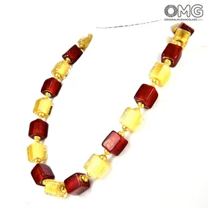 2981 ORIGINALMURANOGLASS Колье Малина - золото - Original Murano Glass OMG 53 см