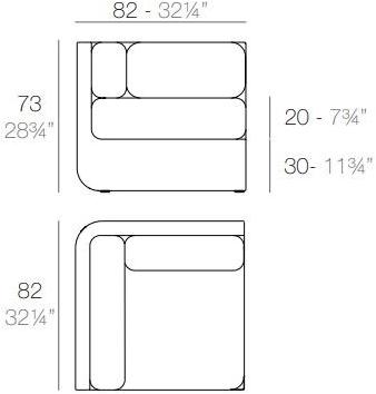 VONDOM Модульный угловой садовый диван Ulm sun-id-1464271 - Вид №4