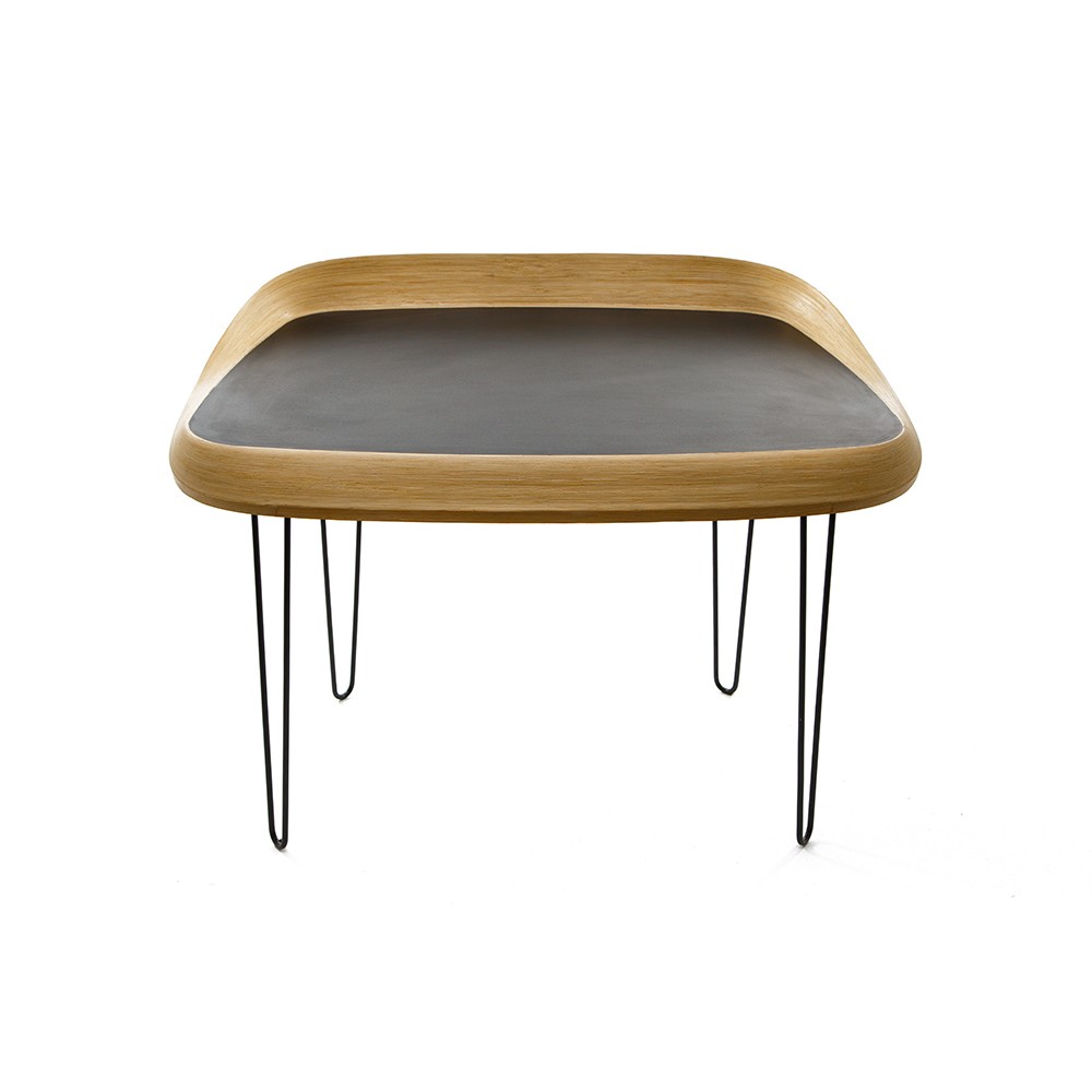 Письменный стол черный фигурный с деревянной отделкой Nod MONTLY NOD 128933 Бежевый;черный  - Вид №1