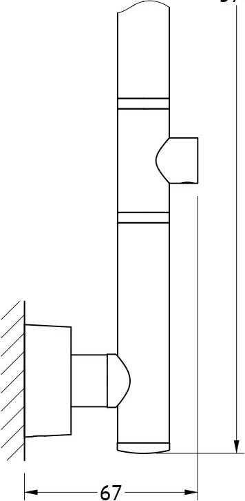 NOS 074 Штанга для 2-х аксессуаров 58 cm FBS Nostalgy - Вид №1