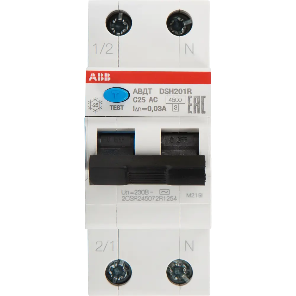 Дифференциальный автомат ABB DSH201R 1P N C25 А 30 мА 4.5 кА АС 2CSR145001R1254 10065887 STLM-2164980  - Вид №1