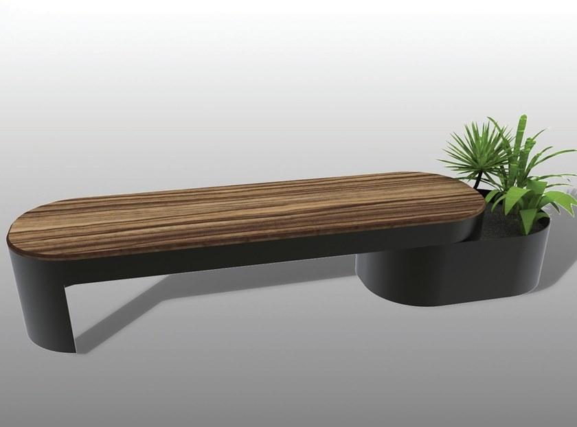 Manufatti Viscio Скамья из стали и дерева со встроенной сеялкой без спинки sun-id-1400064 - Вид №1