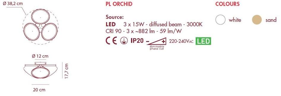 AXOLIGHT Светодиодный потолочный светильник из алюминия Orchid sun-id-1402632 - Вид №5