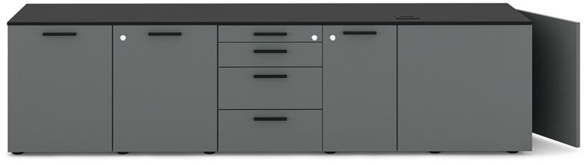 Bralco Низкий офисный шкаф с распашными дверцами и замком Operative sun-id-1413939 - Вид №1