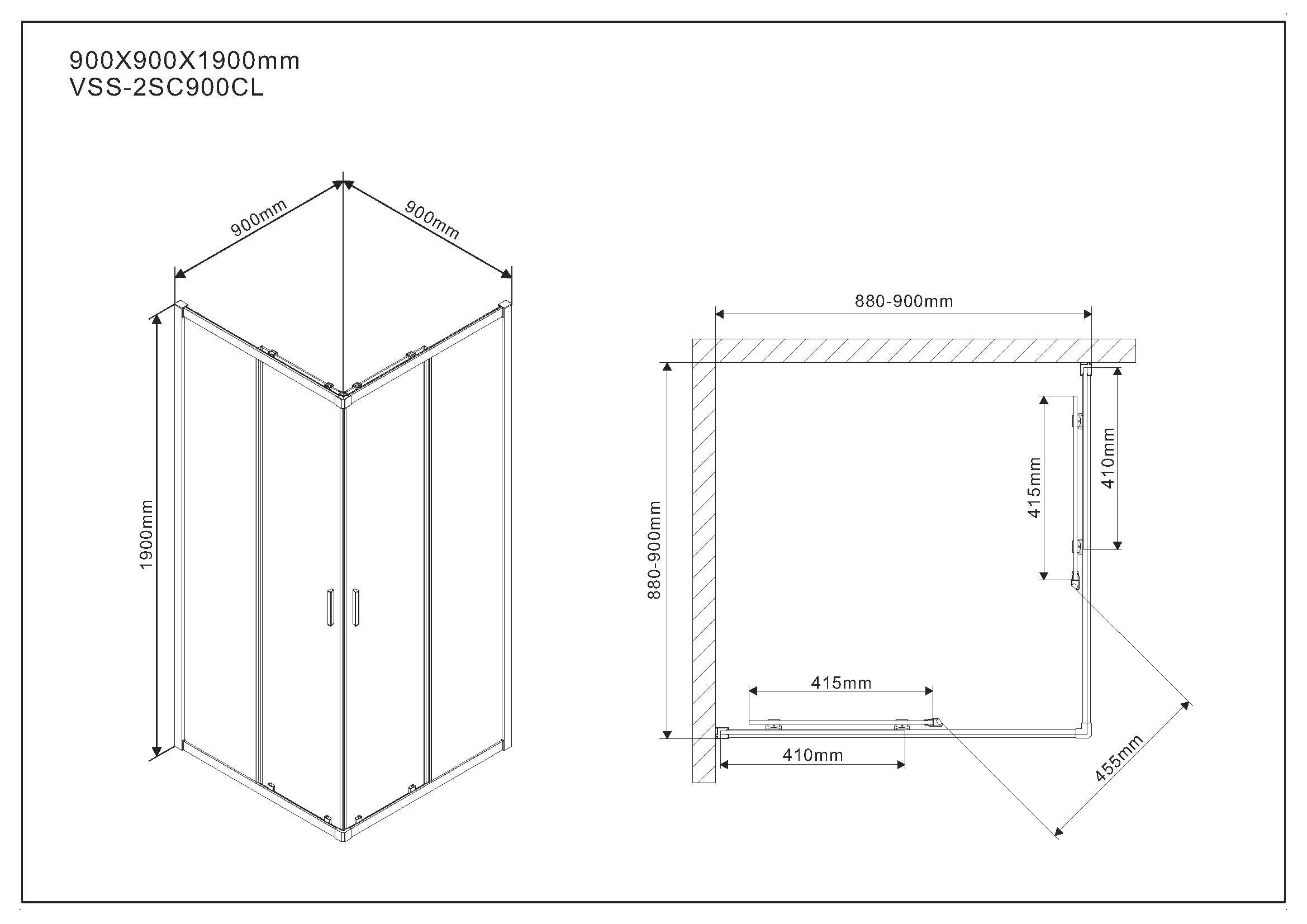 VSS-2SC900CL Душевой уголок Vincea Scala Santreyd - Вид №6