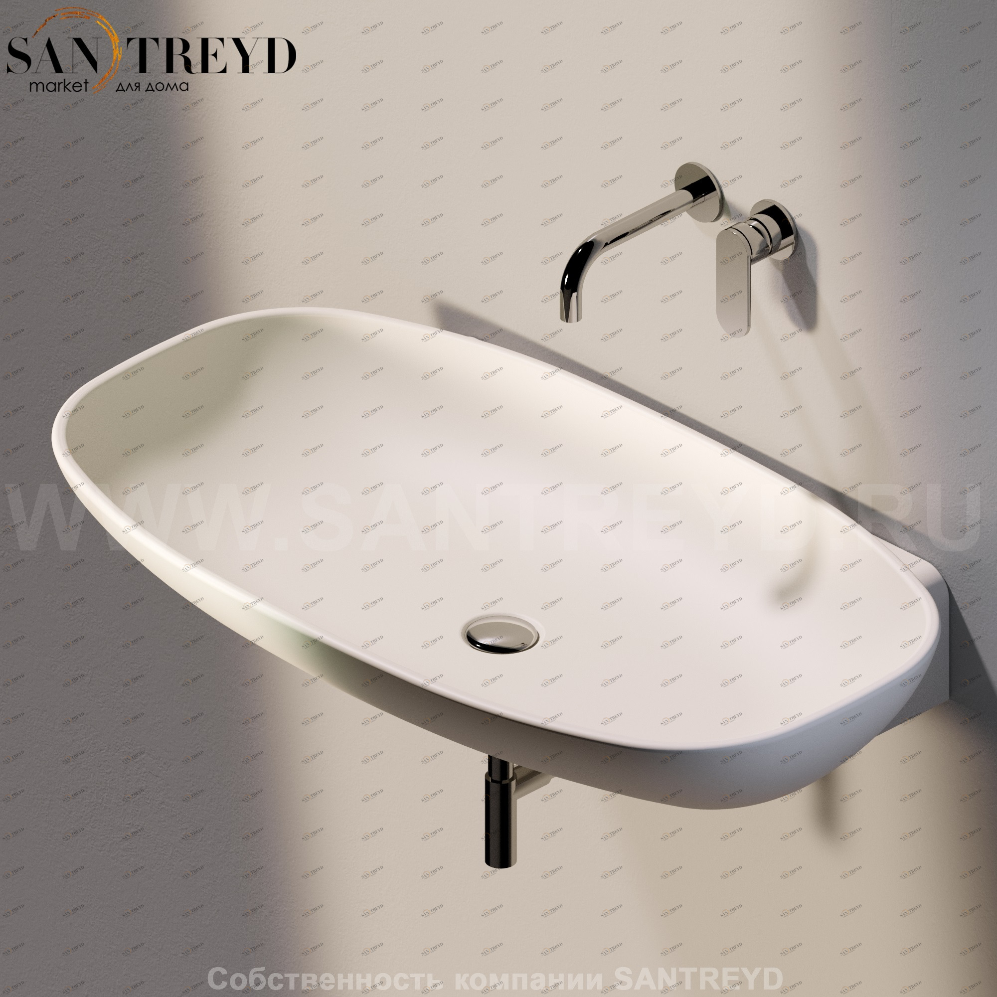 ND5082.9003 Подвесная раковина настенная прямоугольная Ceramica Flaminia Nuda бежевая