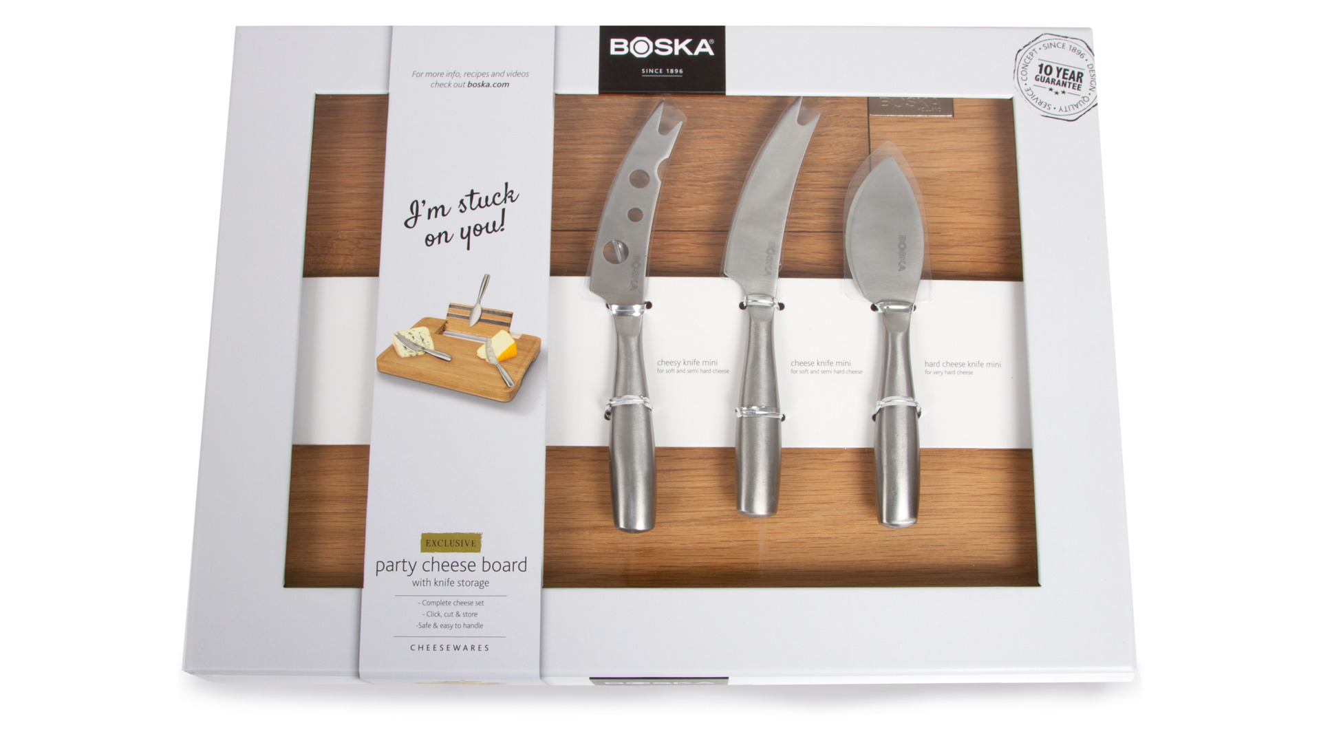 10640468 Boska Набор для сыра Boska "Party" (доска из дуба с магнитами 34х26х4,5см и 3 ножа), п/у Дерево  - Вид №7