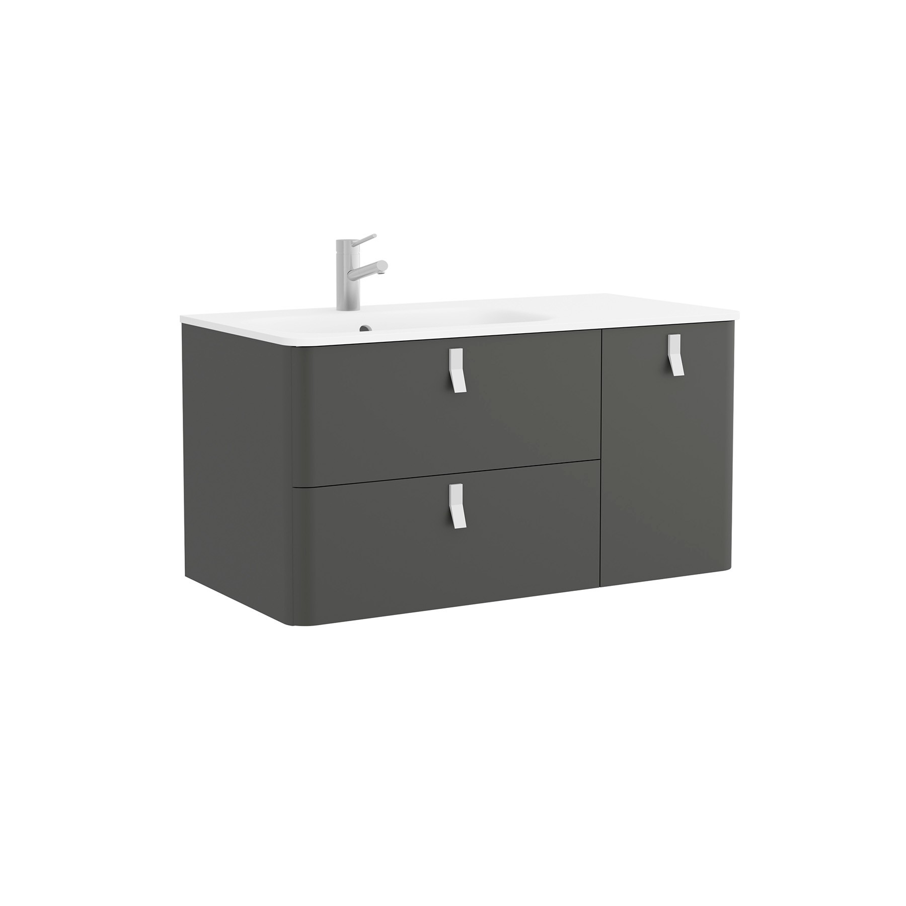 24625 SALGAR Мебель для умывальника UNIIQ 1200 правая MATT ANTHRACITE 1194 x 540 x 450 мм Матовый антрацит  - Вид №3