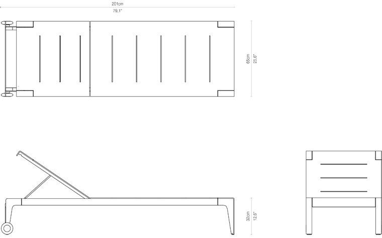 TRIBÙ Садовый шезлонг из алюминия Mirthe 07440 - Вид №4