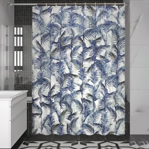 Штора для ванны Bath Plus Palm Leaf 180x200 см полиэстер цвет сине-белый