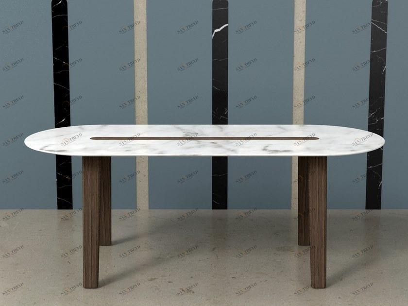 MONITILLO MARMI Овальный стол из каррарского мрамора sun-id-1421344