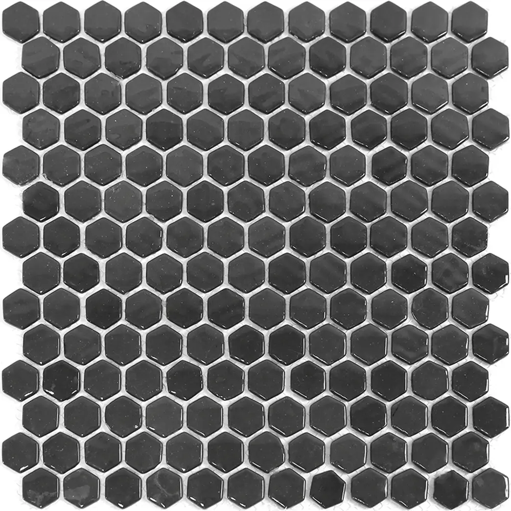 Мозаика стеклянная Natural STP-BK001-HEX 29x29 см цвет черный Santreyd Steppa STLM-2066524